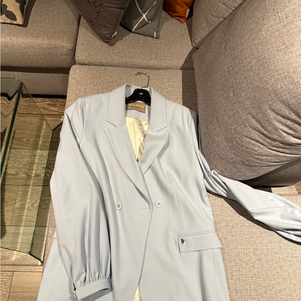 Light Blue Double-Breasted Blazer